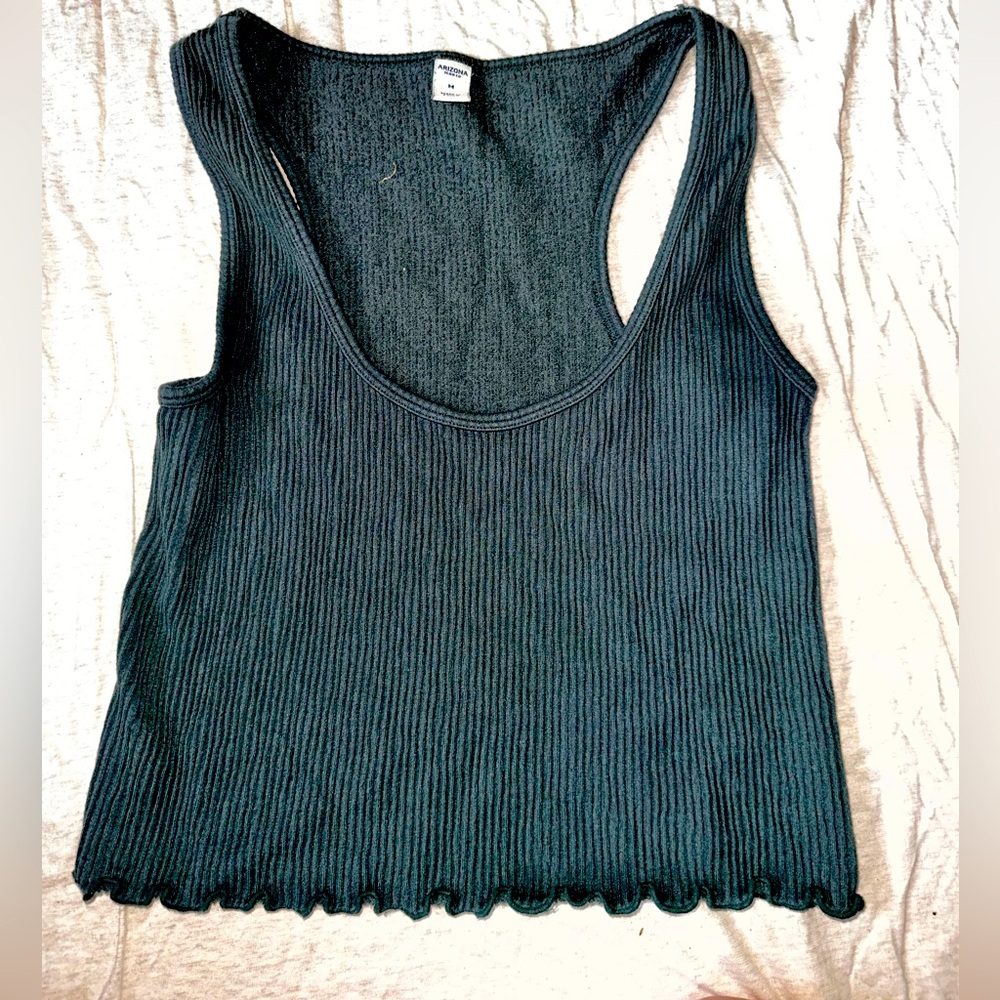 Teal ribbed crop top